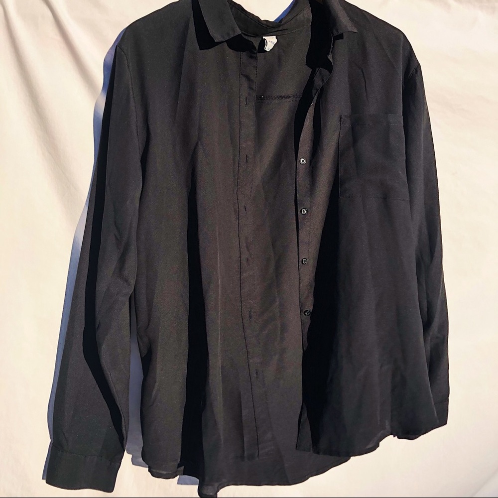 Old Navy Black Button Up Collared Shirt